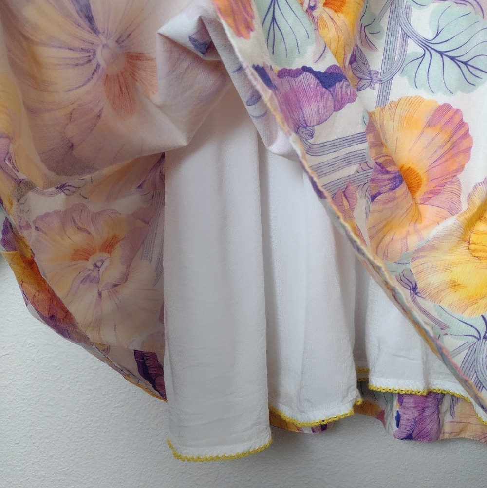 Anthropologie Cecilia Pettersson Floral Tie Front Cotton Sleeveless Midi Dress - Picture 10 of 16